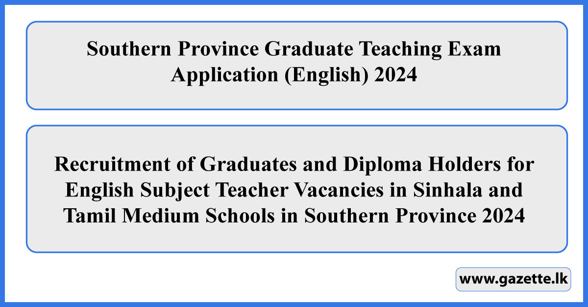Southern Province Graduate Teaching Exam Application (English) 2024