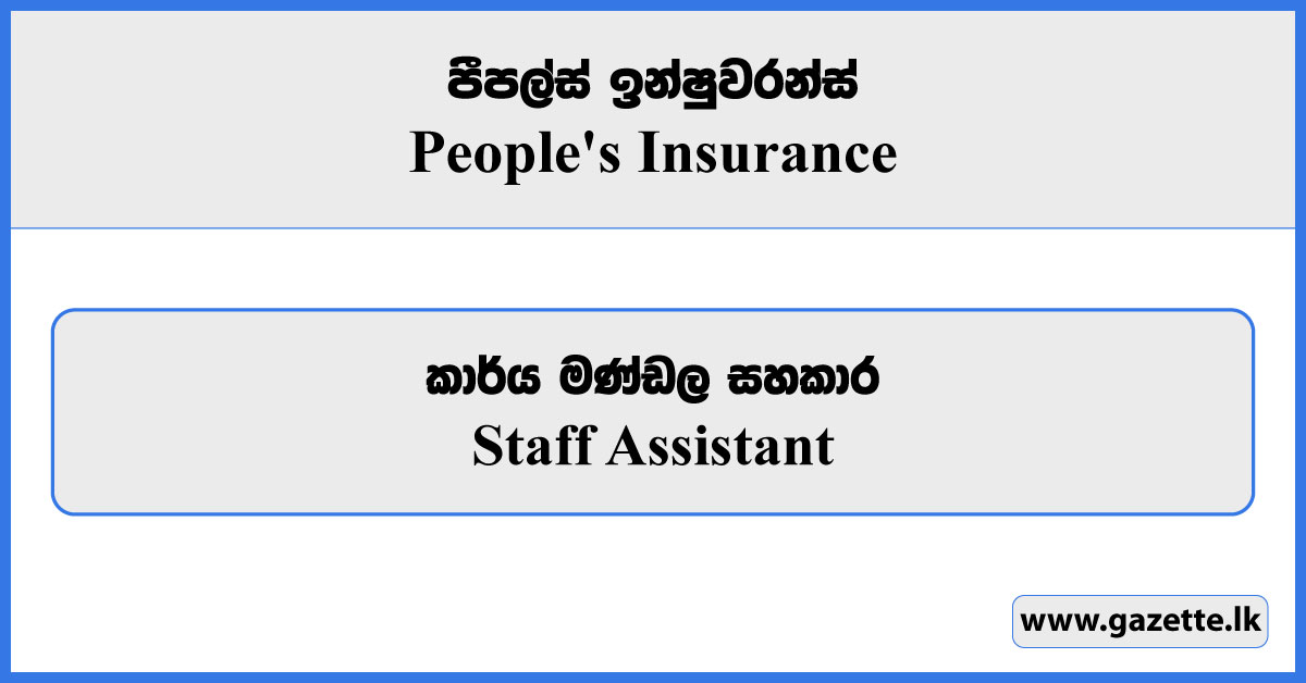 Staff Assistant - People's Insurance Vacancies 2024
