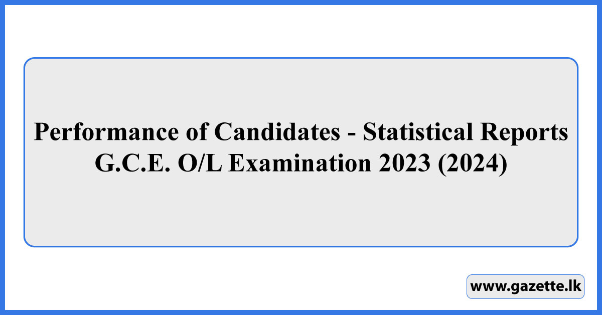 Statistical Reports - G.C.E. O/L Examination 2023 (2024)