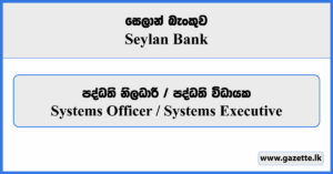 Systems Officer, Systems Executive - Seylan Bank Vacancies 2024