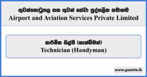 Technician (Handyman) - Airport & Aviation Services Private Limited Vacancies 2025