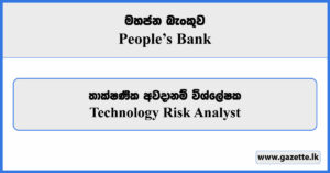 Technology Risk Analyst - Peoples Bank Vacancies 2024