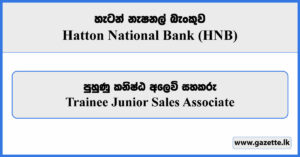 Trainee Junior Sales Associate - Hatton National Bank Vacancies 2024