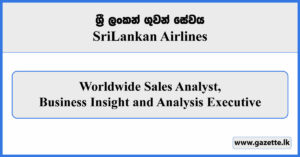 Worldwide Sales Analyst, Business Insight and Analysis Executive - Sri Lankan Airlines Vacancies 2024